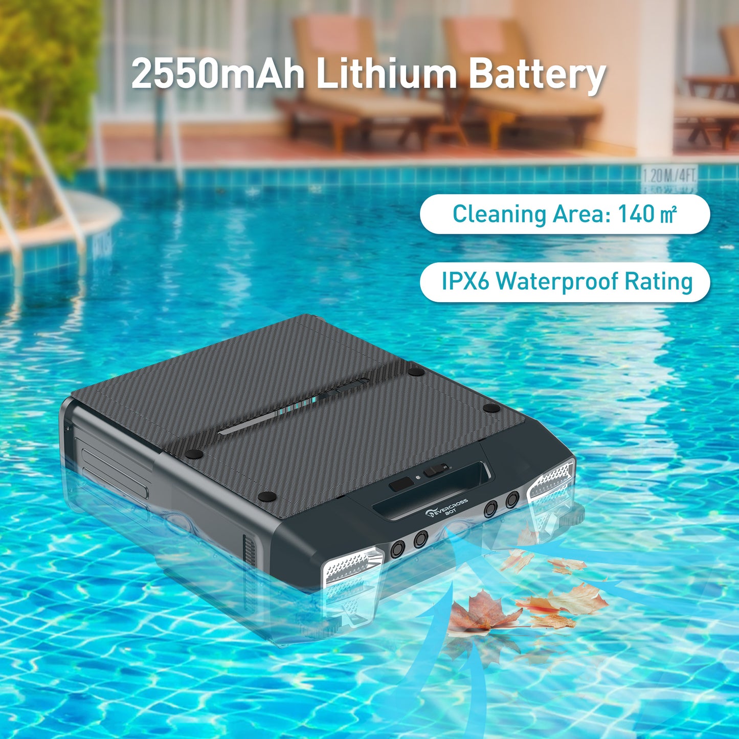 EVERCROSS BOT Y80 Robotic Solar Pool Skimmer with Remote Control