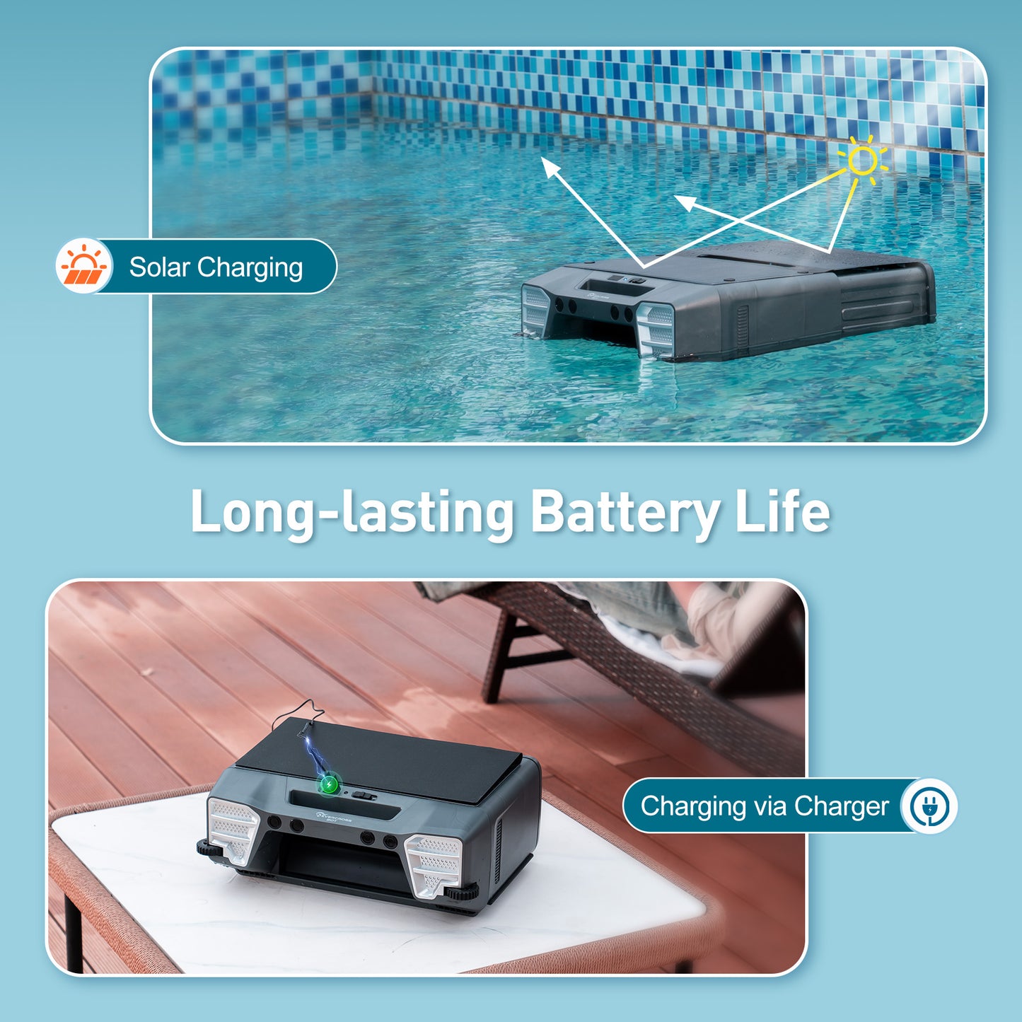 EVERCROSS BOT Y80 Robotic Solar Pool Skimmer with Remote Control
