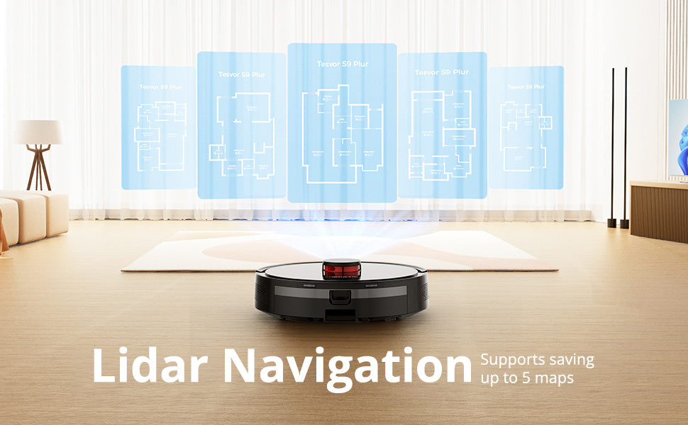 VONKO S6 Pro Robot Vacuum and Mop, 8000Pa Suction Power, LiDAR Navigation Self-Emptying Station, 4-in-1 Cleaning, 180-Minute Runtime, App Controlled