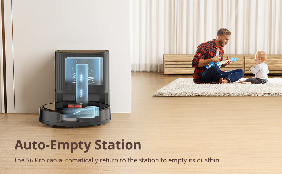 VONKO S6 Pro Robot Vacuum and Mop, 8000Pa Suction Power, LiDAR Navigation Self-Emptying Station, 4-in-1 Cleaning, 180-Minute Runtime, App Controlled