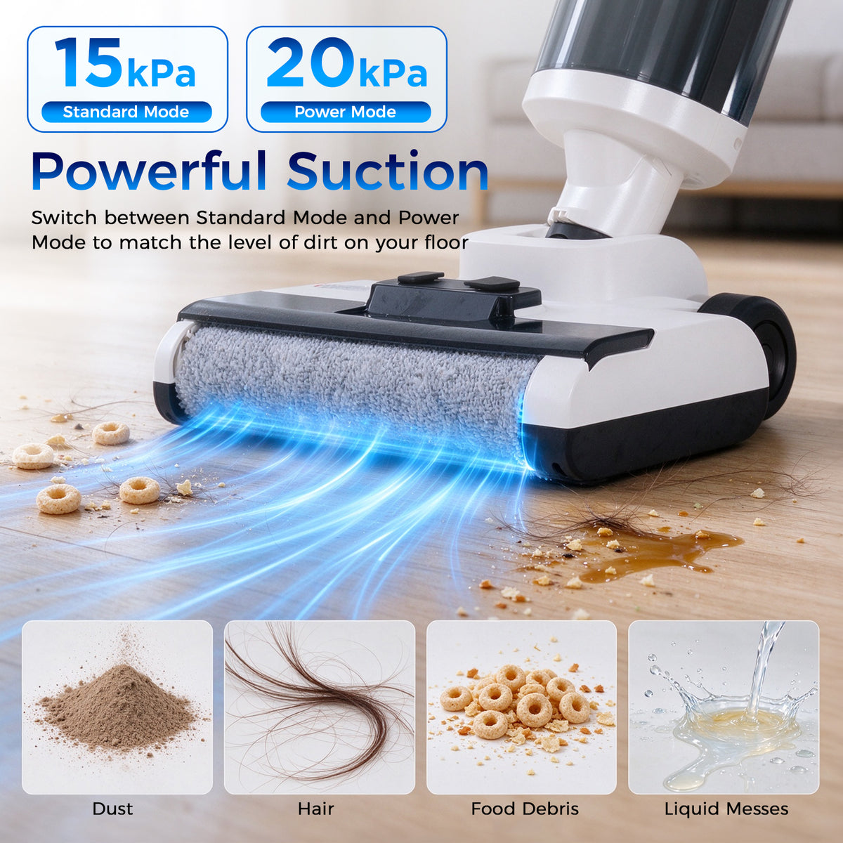 EVERCROSS BOT D1 PRO Wet and Dry Floor Washer, 15–20 kPa Suction, Standard/Power Modes, 180° Lay-Flat Cleaning, Self-Cleaning & Hot-Air Drying, Up to 45-Minute Runtime