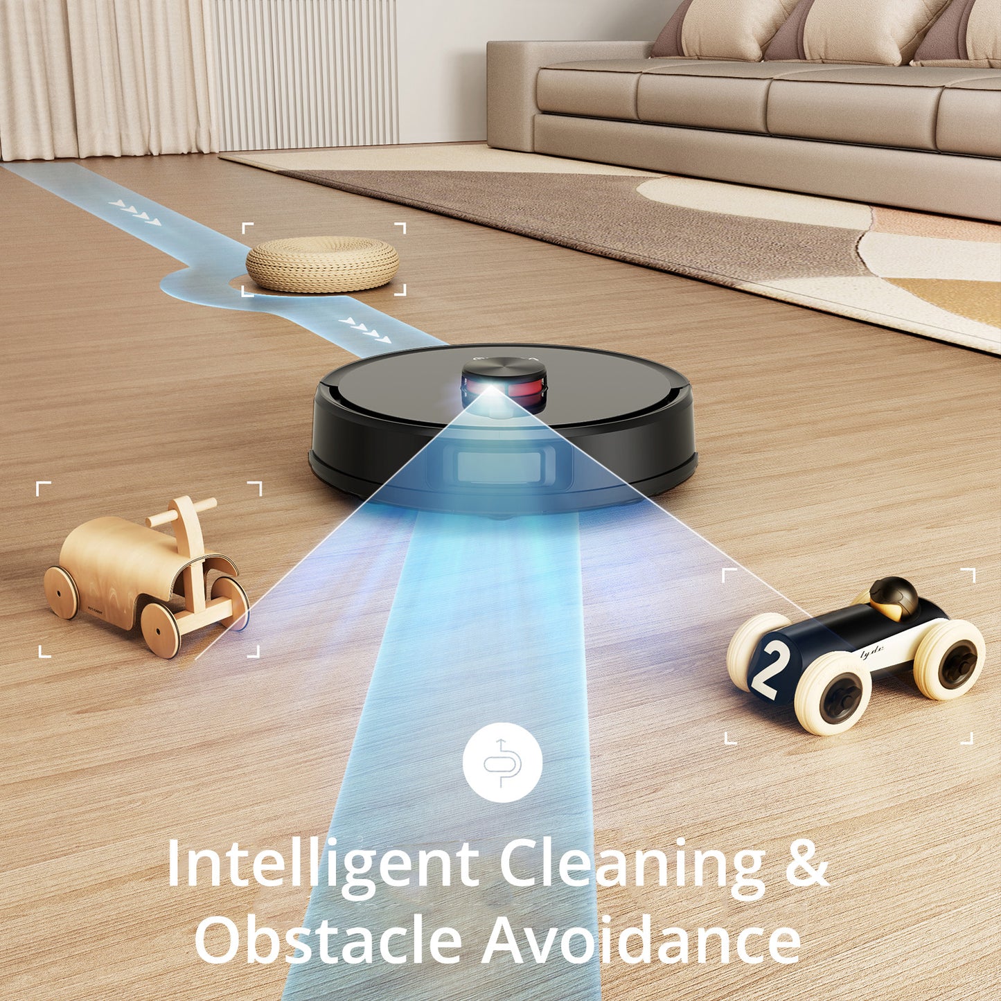 VONKO S6 Pro Robot Vacuum and Mop, 8000Pa Suction Power, LiDAR Navigation Self-Emptying Station, 4-in-1 Cleaning, 180-Minute Runtime, App Controlled