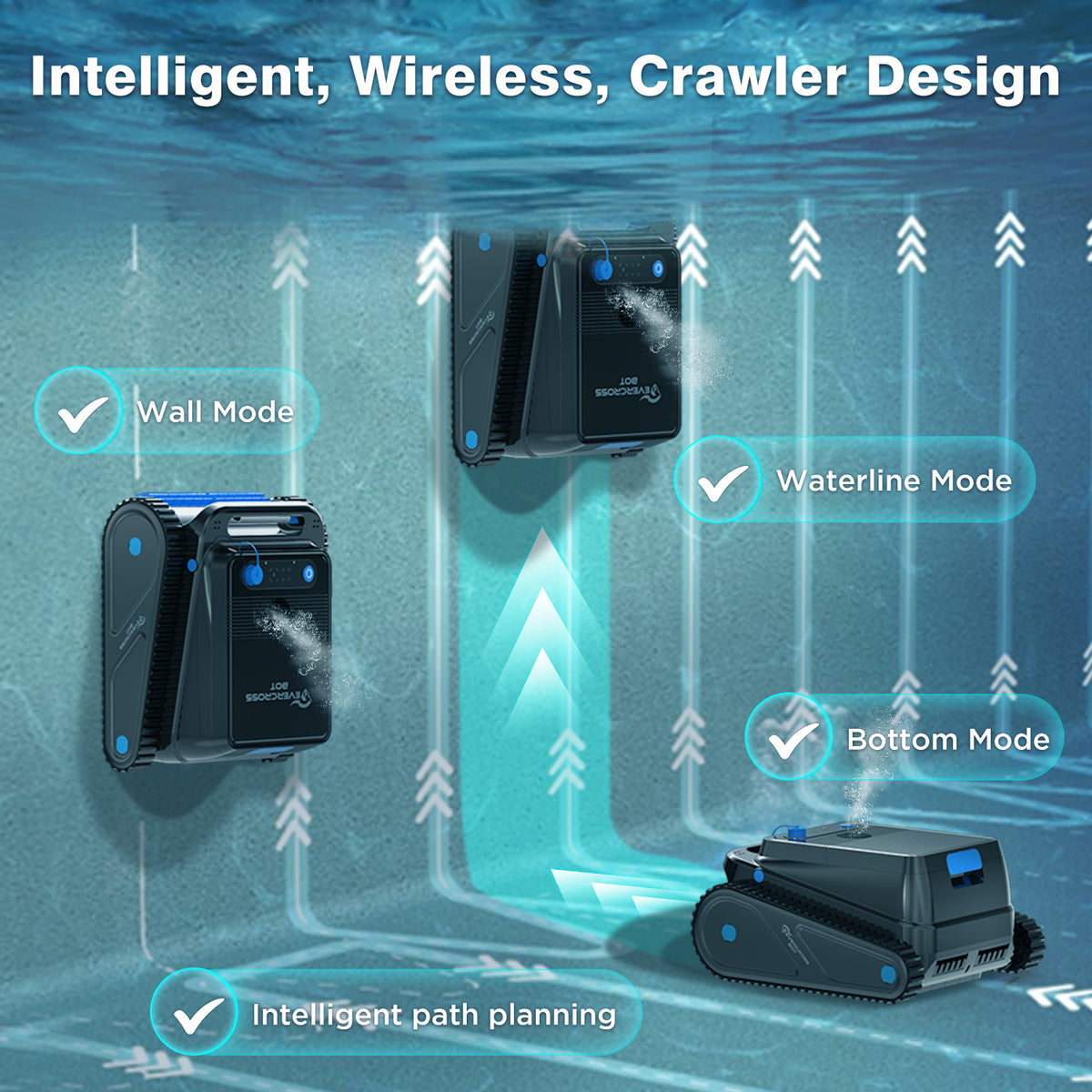 EVERCROSS BOT U8 Cordless Robotic Pool Cleaner with APP