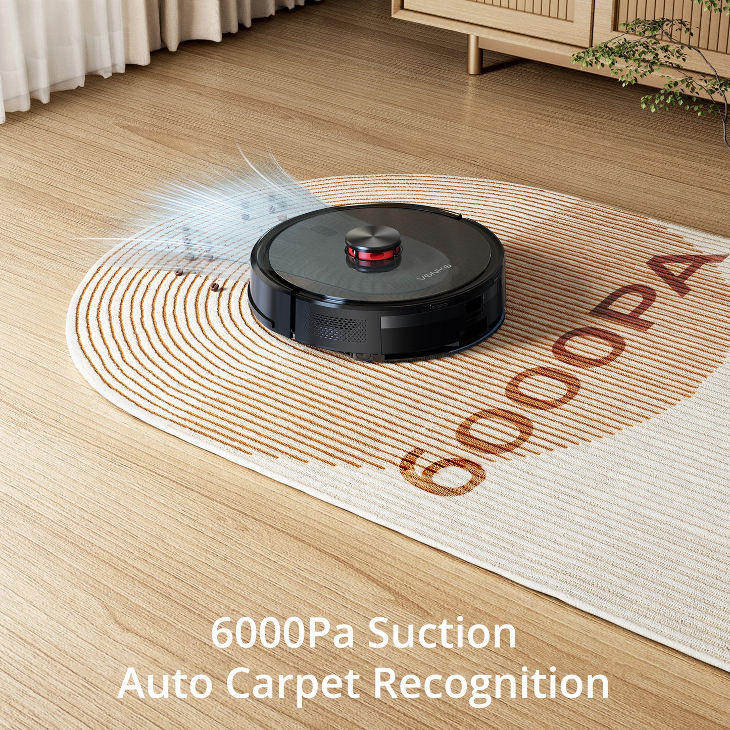 VONKO S6 Pro Robot Vacuum and Mop, 8000Pa Suction Power, LiDAR Navigation Self-Emptying Station, 4-in-1 Cleaning, 180-Minute Runtime, App Controlled