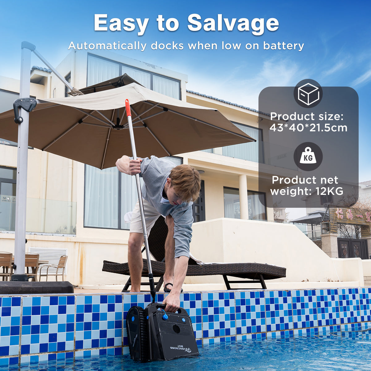 EVERCROSS BOT U8 Cordless Robotic Pool Cleaner with APP